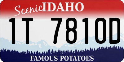 ID license plate 1T7810D
