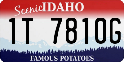 ID license plate 1T7810G