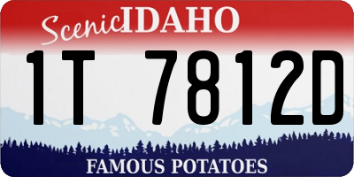 ID license plate 1T7812D