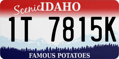 ID license plate 1T7815K