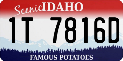 ID license plate 1T7816D