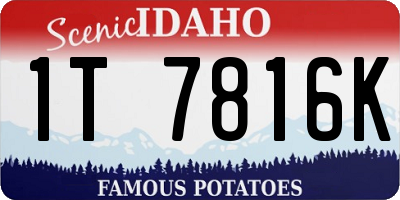 ID license plate 1T7816K
