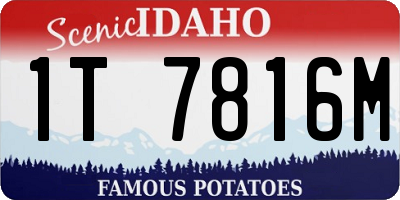 ID license plate 1T7816M