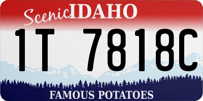 ID license plate 1T7818C
