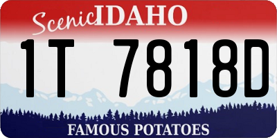 ID license plate 1T7818D
