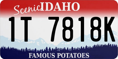 ID license plate 1T7818K