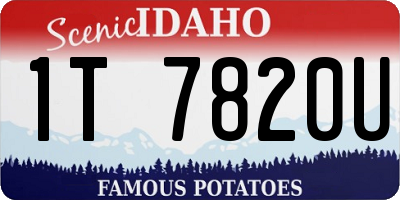 ID license plate 1T7820U