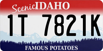 ID license plate 1T7821K