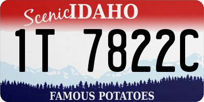 ID license plate 1T7822C