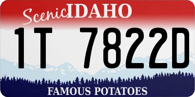 ID license plate 1T7822D
