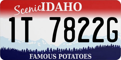ID license plate 1T7822G