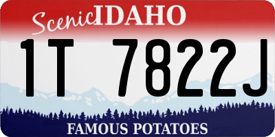 ID license plate 1T7822J