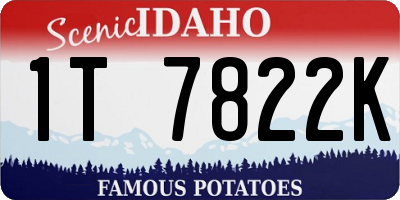 ID license plate 1T7822K