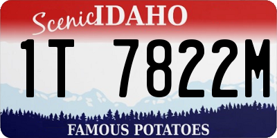 ID license plate 1T7822M