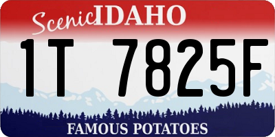 ID license plate 1T7825F