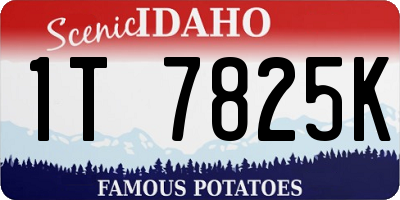ID license plate 1T7825K