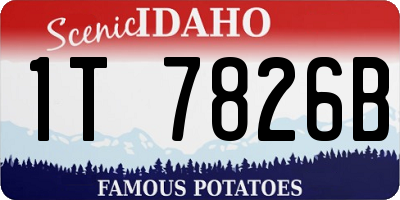 ID license plate 1T7826B