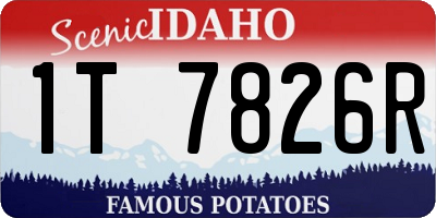 ID license plate 1T7826R