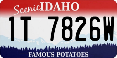 ID license plate 1T7826W
