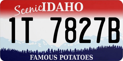 ID license plate 1T7827B