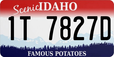 ID license plate 1T7827D