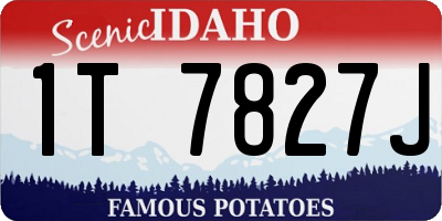 ID license plate 1T7827J