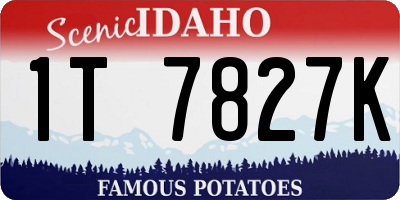 ID license plate 1T7827K