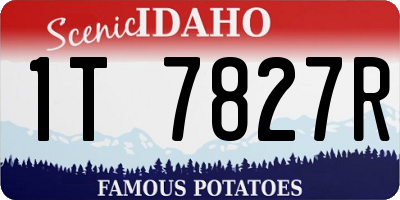 ID license plate 1T7827R