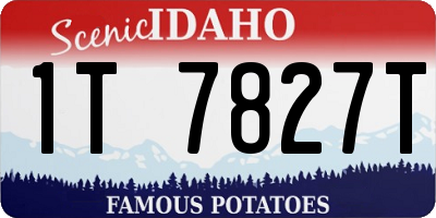 ID license plate 1T7827T