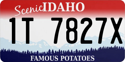 ID license plate 1T7827X