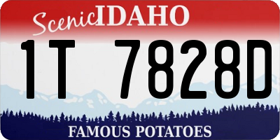 ID license plate 1T7828D