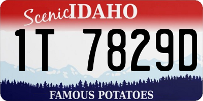 ID license plate 1T7829D