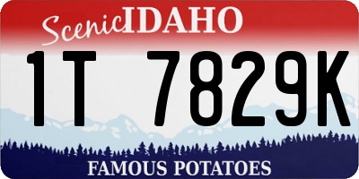 ID license plate 1T7829K
