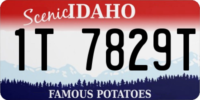 ID license plate 1T7829T