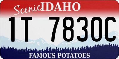 ID license plate 1T7830C