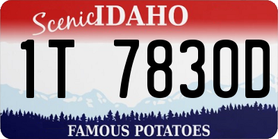 ID license plate 1T7830D