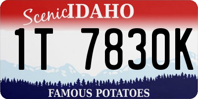 ID license plate 1T7830K