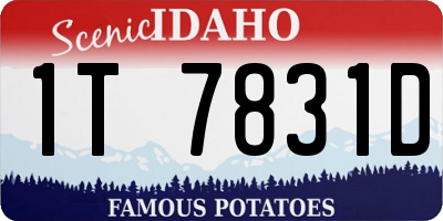 ID license plate 1T7831D