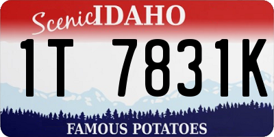 ID license plate 1T7831K