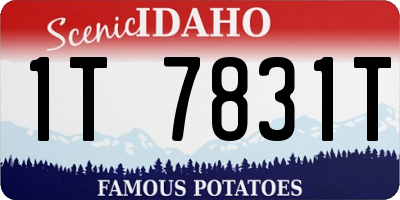 ID license plate 1T7831T