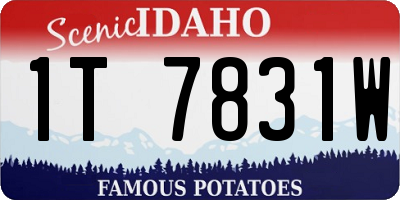 ID license plate 1T7831W