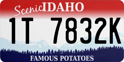 ID license plate 1T7832K
