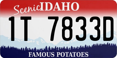 ID license plate 1T7833D