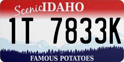 ID license plate 1T7833K