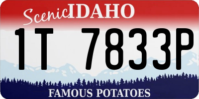 ID license plate 1T7833P
