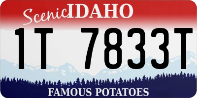 ID license plate 1T7833T