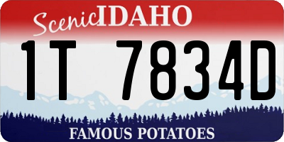 ID license plate 1T7834D