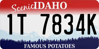 ID license plate 1T7834K