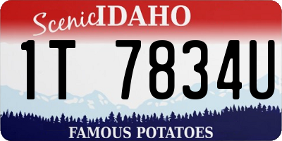 ID license plate 1T7834U