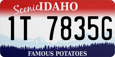 ID license plate 1T7835G